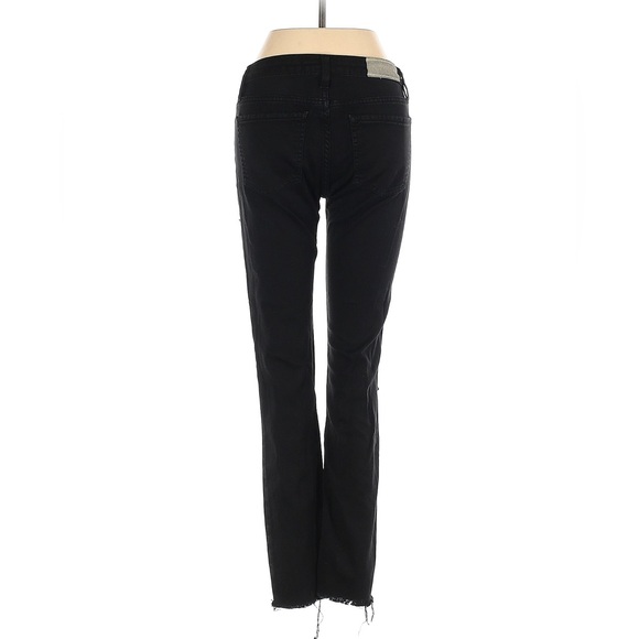 IRO Ajuste Distressed Skinny Cropped Jeans Black Women’s,Size 25 - Picture 2 of 15